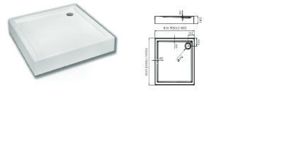 NOVELLINI Brodzik  City A 100x100 VRS10014-30