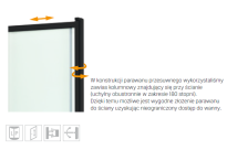 Parawan nawannowy czarny SENSI BLACK 100x150 przesuwno-składany NEW TRENDY P-0046 - 6