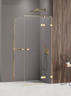 Kabina AVEXA GOLD SHINE 80x70 z wieszakiem złota połyskująca PRAWA NEW TRENDY EXK-3192