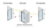 NOVELLINI Kabina prysznicowa Kali G+F 80x70 Drzwi obrotowe  KALI G 80+ścianka Kali F 70  KALIG76-1B+KALIF68-1B - 5