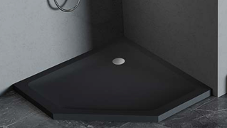 Brodzik pięciokątny 80x80 MILD SATIN czarny matowy H 4,5 NEW TRENDY B-0665