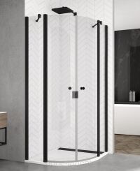 Sanswiss Kabina półokrągła SOLINO BLACK SOR czarna 100 SOR5510000607