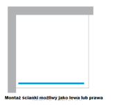 Kabina Walk In chrom 80 Nesta szkło 8mm NEW TRENDY K-1715-WL - 8