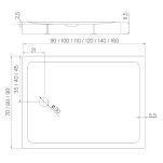 Brodzik 80x90 h11,5 MILD NEW TRENDY B-0611 - 3