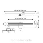 Grafitowy Odpływ Liniowy VISIO SLIM GUNMETAL BRUSHED 100 New Trendy OL-0095 - 2