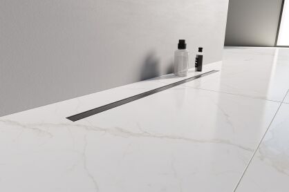 Grafitowy Odpływ Liniowy VISIO SLIM GUNMETAL BRUSHED 100 New Trendy OL-0095