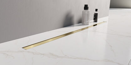 ZŁOTY błyszczący Odpływ Liniowy VISIO SLIM GOLD SHINE 80 New Trendy OL-0073